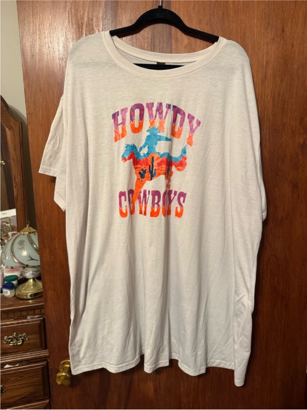 Women’s Plus Size Howdy Cowboys Country Graphic T Shirt Dress - Size 4X